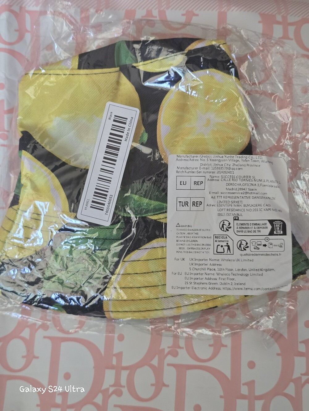 Lemon Decor Bucket Fisherman Hat  NEW - Picture 5 of 7